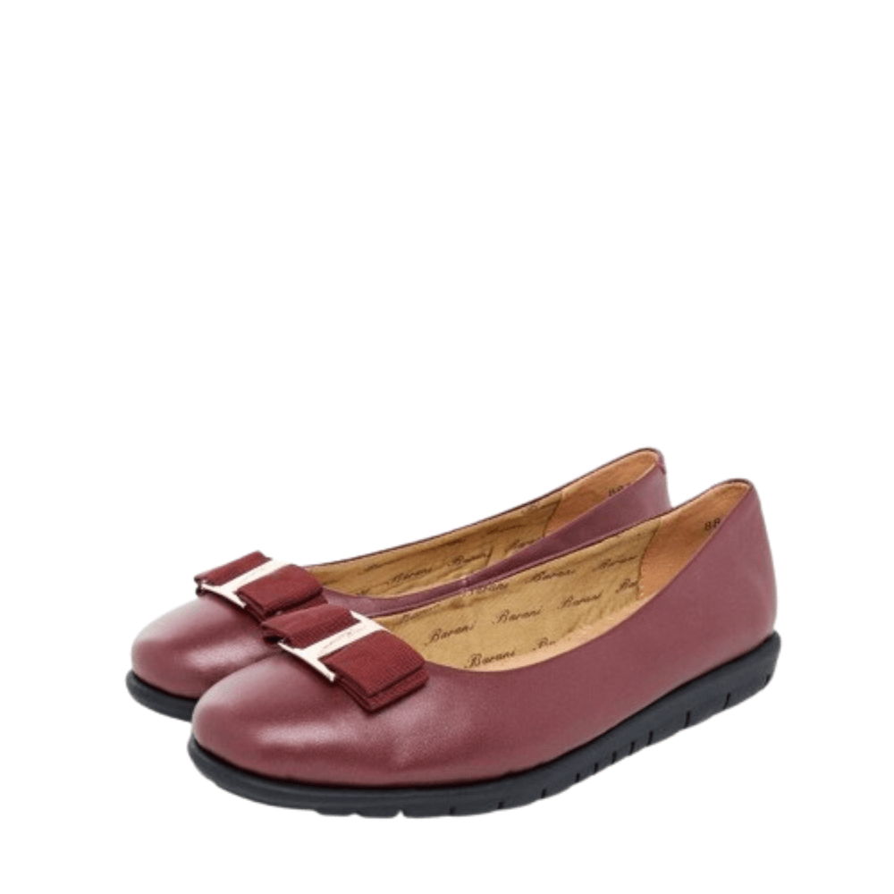 barani-leather-pumpsballet-flats-8841-33-with-fixed-buckle-maroon-4565695